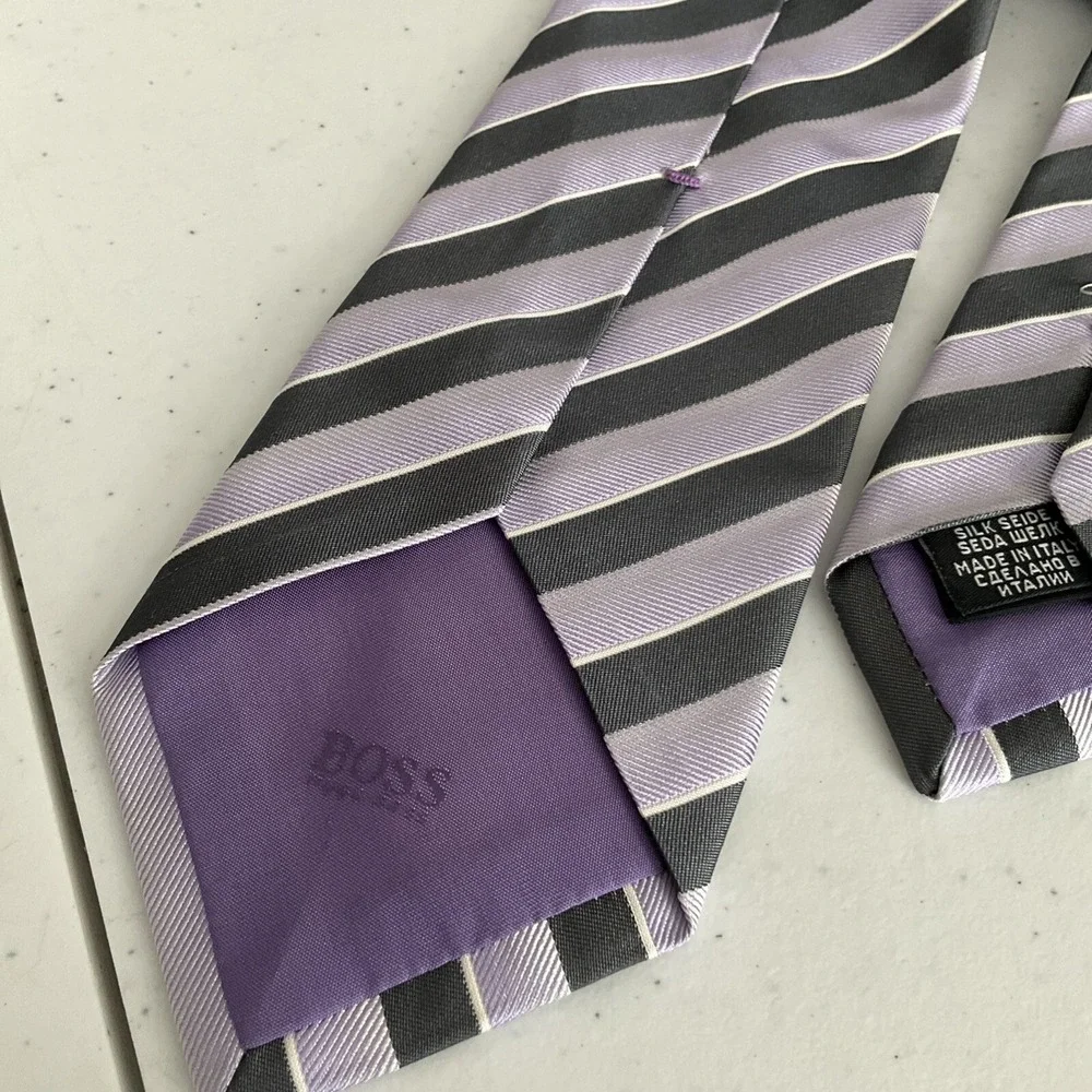 Hugo Boss Tie classic silk Retro luxury Neckwear Italy